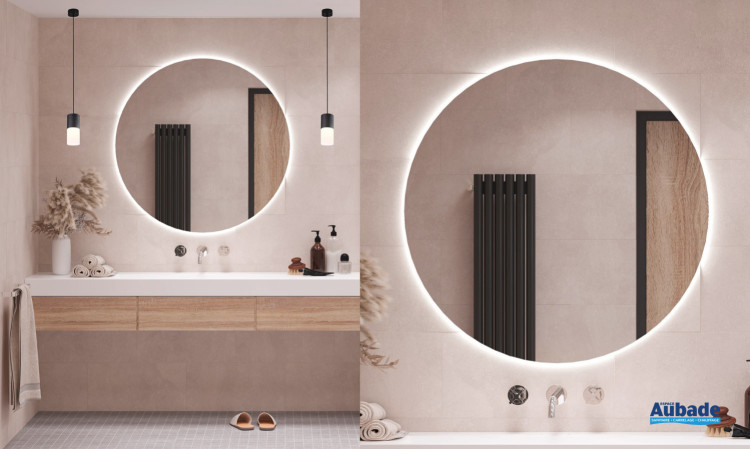 Miroir rond Luna de Trio Lighting for you en 100 cm