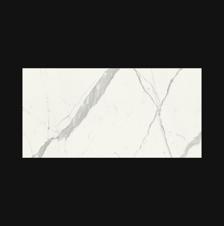 Carrelage Scultorea par Marca Corona format 60 x 120 cm en coloris Calacatta Vena Argento Velvet