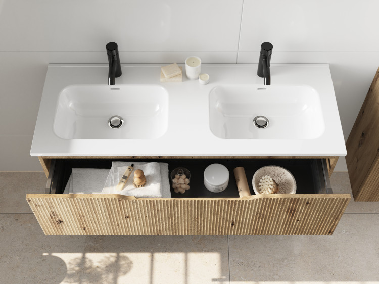 Meuble Diamant 2 tiroirs L. 120cm de Burgbad - Chêne naturel