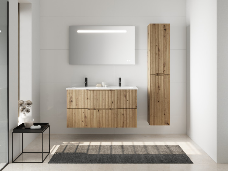 Meuble Diamant 2 tiroirs L. 120cm de Burgbad - Chêne naturel