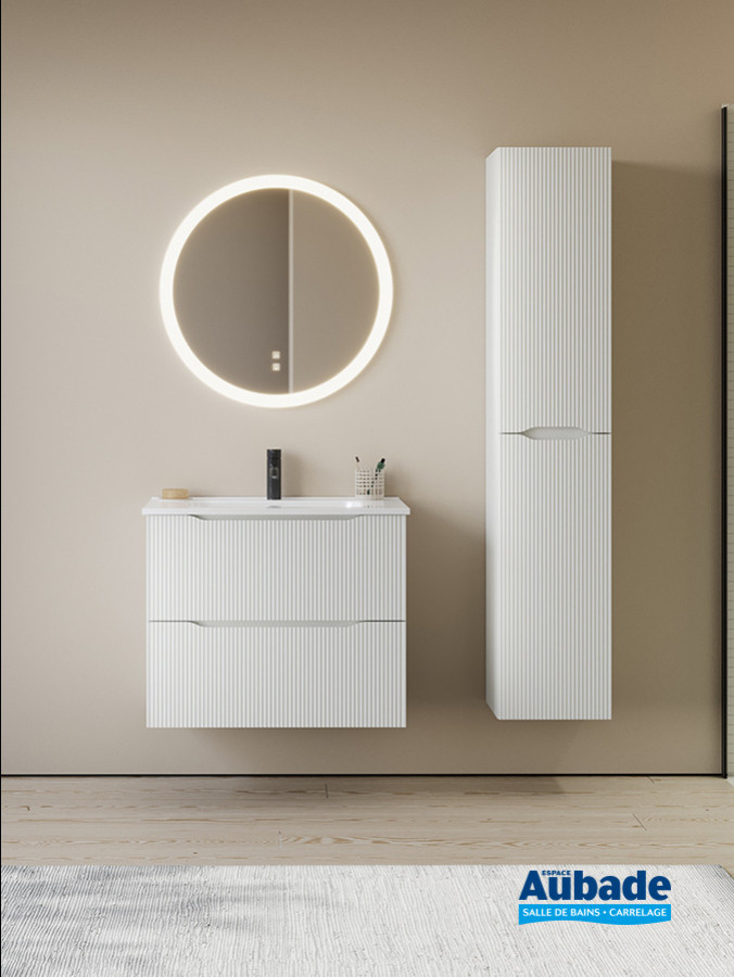 Meuble Diamant 2 tiroirs L. 60 cm de Burgbad - Blanc mat