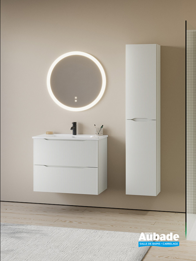 Meuble Diamant 2 tiroirs L. 60 cm de Burgbad - Blanc mat