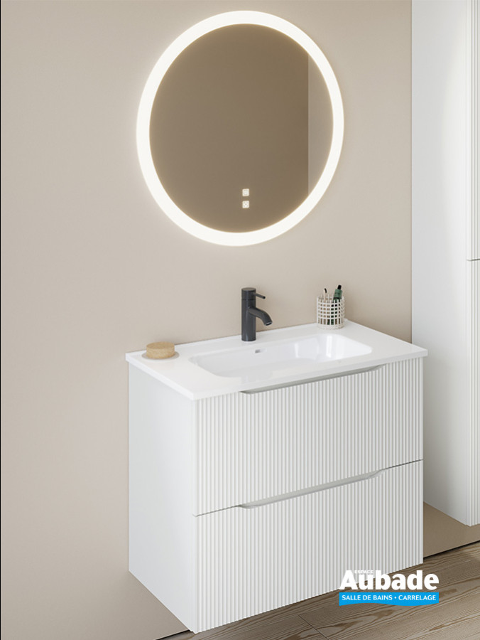 Meuble Diamant 2 tiroirs L. 60 cm de Burgbad - Blanc mat