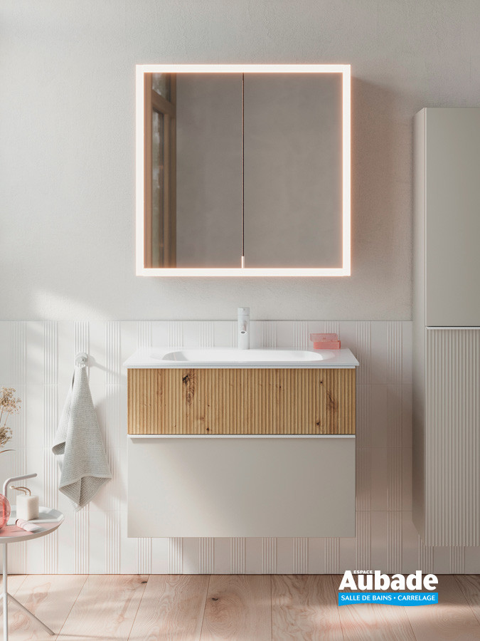 Meuble Fiumo 2.0 de Burgbad coloris Gris velours doux mat et décor Chêne décor urbain