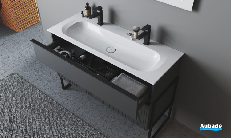 MEUBLE DE SALLE DE BAINS GROOVE Graphite mat de BURGBAD