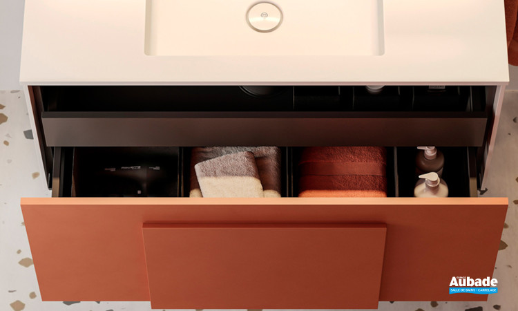 Meuble Moto de Burgbad coloris Corail mat