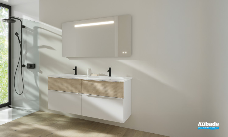 Meuble Style II finition bicolore Chêne décor cachemire et Blanc mat de Burgbad