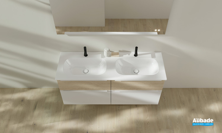 Meuble Style II finition bicolore Chêne décor cachemire et Blanc mat de Burgbad