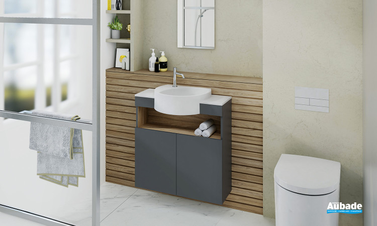 Meuble de salle de bains Astuce de Decotec coloris anthracite extra-mat