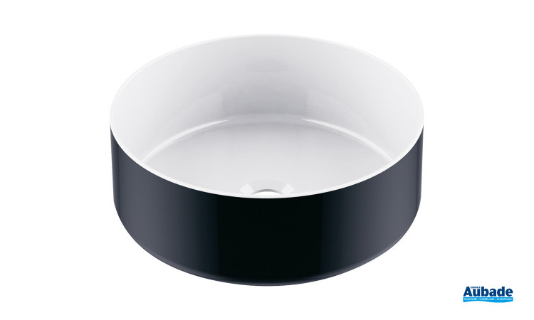 Meuble Bella Vista de Decotec, vasque en céramique coloris extérieur noir et intérieur blanc