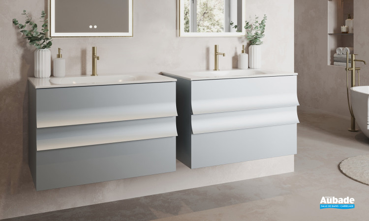 Meuble Pagode par Decotec 80 cm en coloris métalisé Gris sidéral