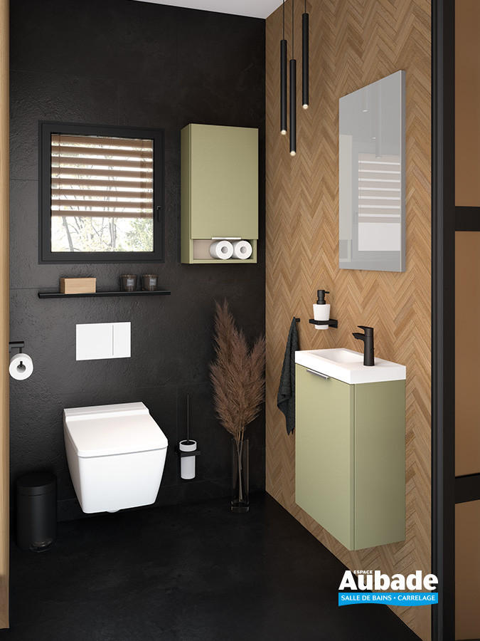 Meuble Lave-mains 40 Vert olive mat de Delpha