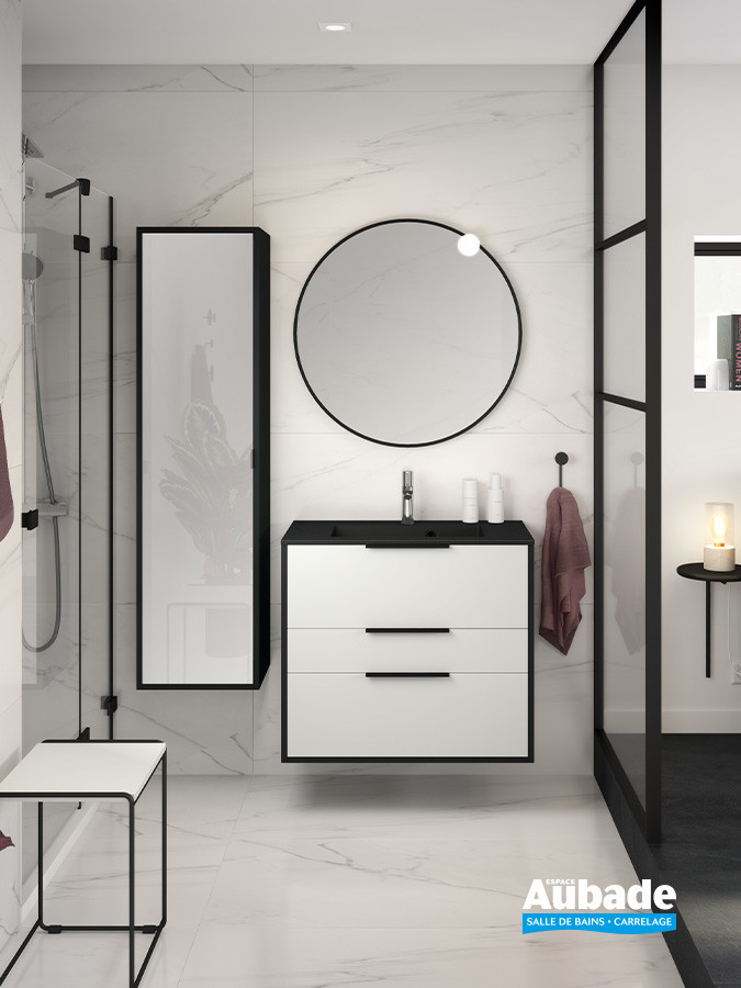 Meuble Ultra Cadra Blanc satiné et corps de meuble Noir mat de Delpha