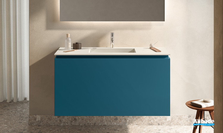 Meuble salle de bains Florence coloris Bleu Océan de chez Karol 