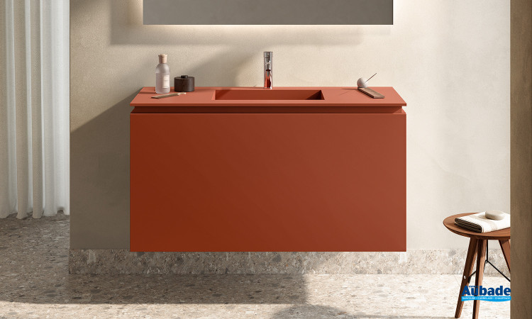 Meuble salle de bains Florence coloris Terracotta de chez Karol 