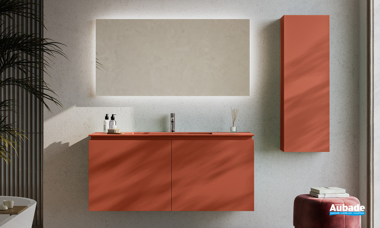 Meuble salle de bains 140 cm Florence coloris Terracotta de chez Karol 