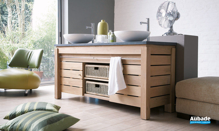 Meuble Origin, caisson en Teck brut