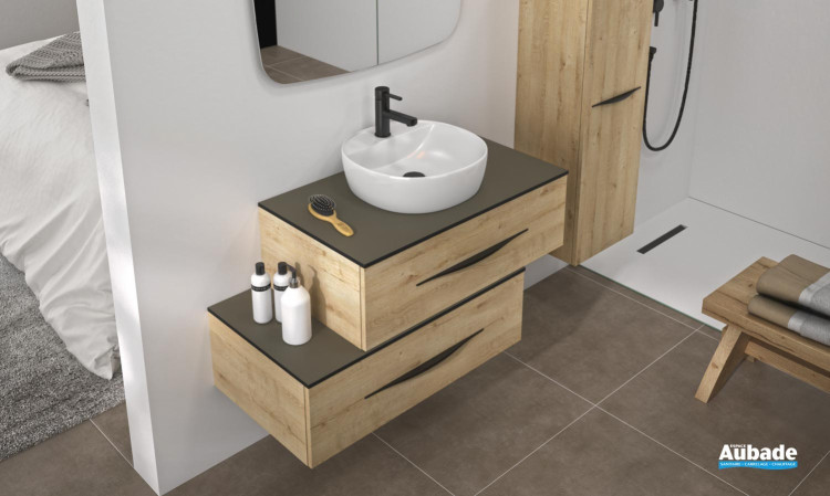 meuble salle de bain decotec bento 3-0 chene vanille