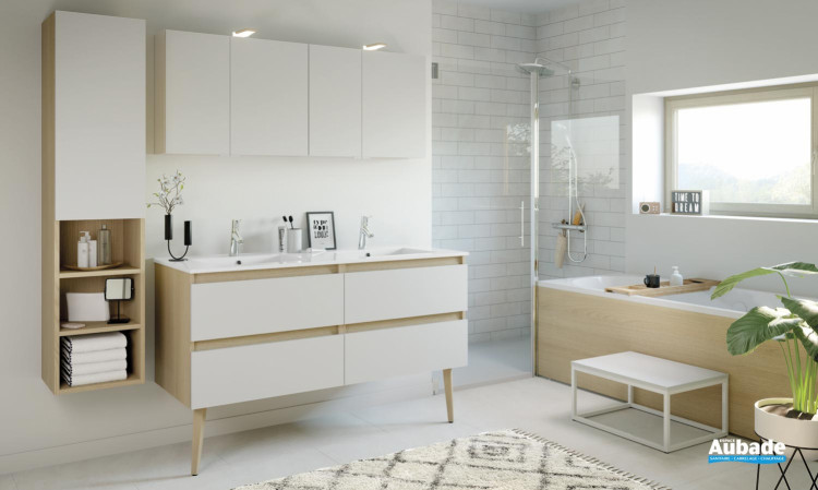 Meuble salle de bain Delphy Intuitive140 Blanc ultra mat de Delpha