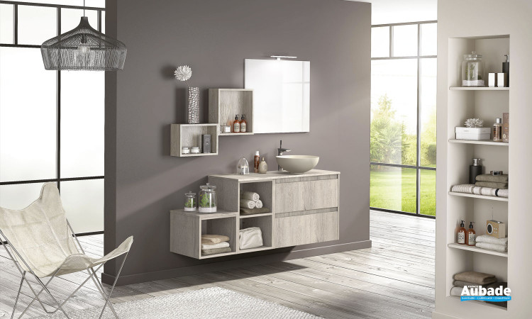 meuble salle de bains delpha d-motion affleurant largeur 160 chene nordique