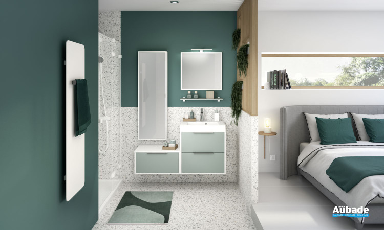 Meuble salle de bain Ultra Cadra vert aloé mat de Delpha