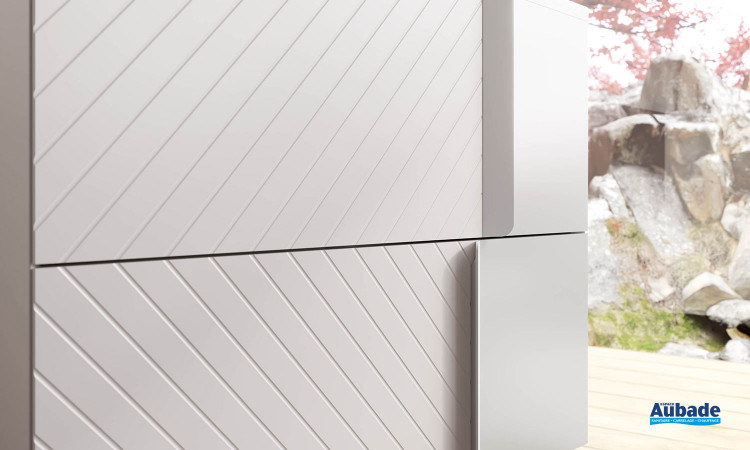 Zoom tiroirs sur meuble sous-vasque 2 tiroirs L 80 cm coloris laqué blanc satiné et blanc soft.