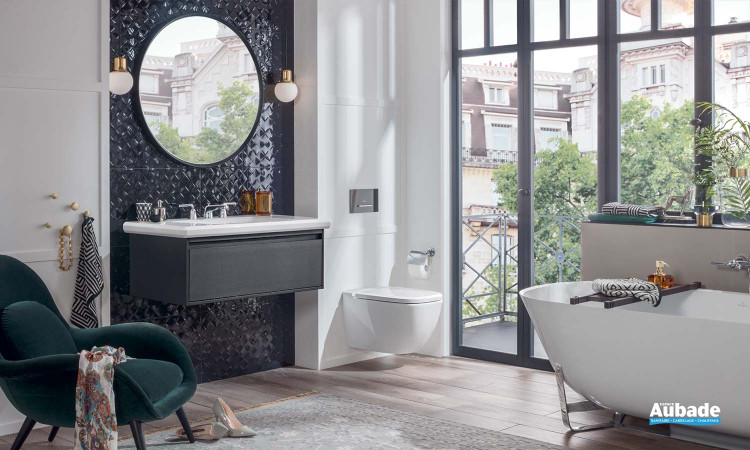 meuble salle de bains villeroy et boch antheus black