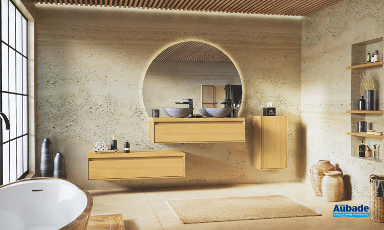 Meuble en bois massif Bocage 1 tiroir avec plan de toilette de la marque Sanijura