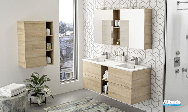 Meuble double vasque Open coloris monochrome messina de Ambiance Bain