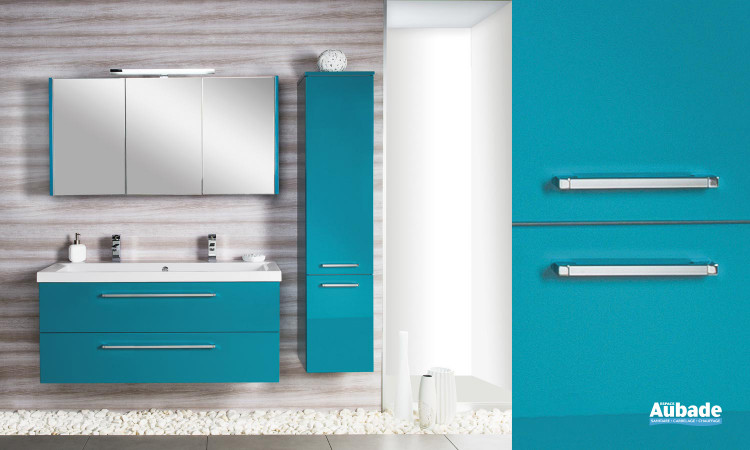 Meubles salle de bains turquoise Cedam Gloss | Espace Aubade