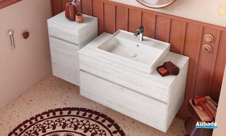 Meuble Collaro simple vasque avec 2 tiroirs coloris White Wood de Villeroy & Boch