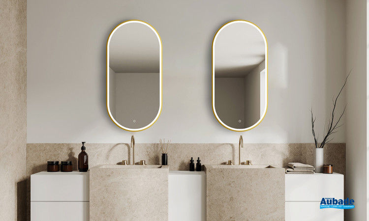 Miroir forme oblong Gold de Pradel