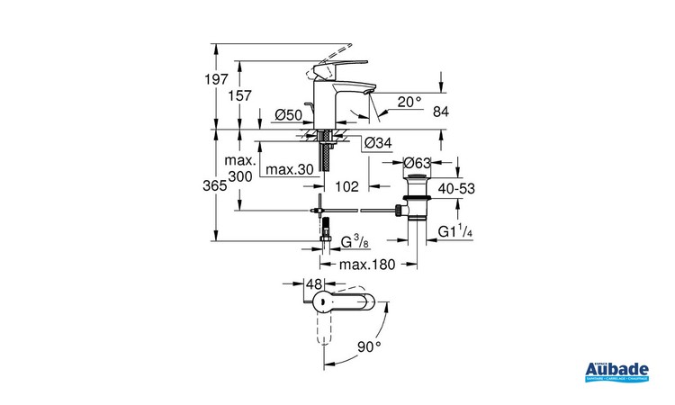 Mitigeur Lavabo Taille S Eurostyle Cosmopolitan Chromé