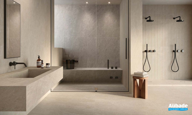 Collection Deepstone par Novabell en coloris Sand et Taupe et décor Sand 3D Peak