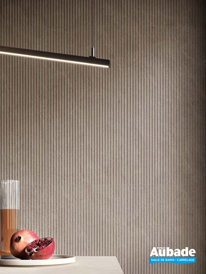 Collection Deepstone par Novabell décor en coloris Taupe 3D Peak