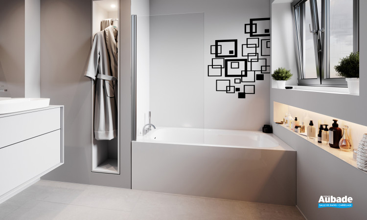 Pare-baignoire NPB3 par Decotec en coloris chromé