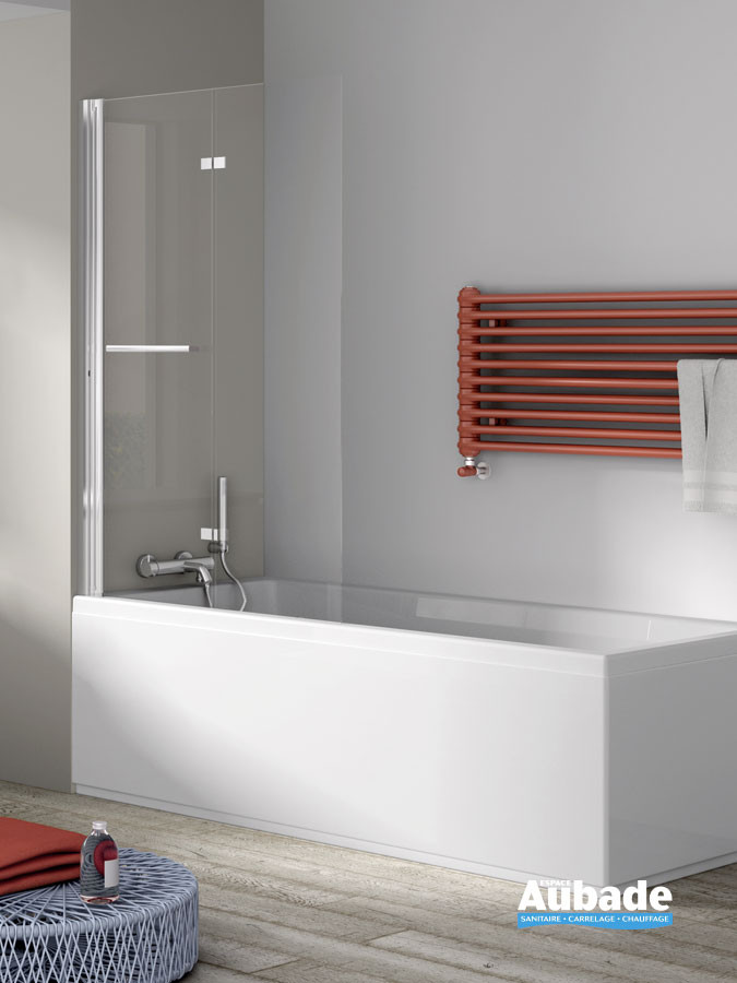 Pare-baignoire Liva profilés Argent brillant satiné d'Atelier du bain