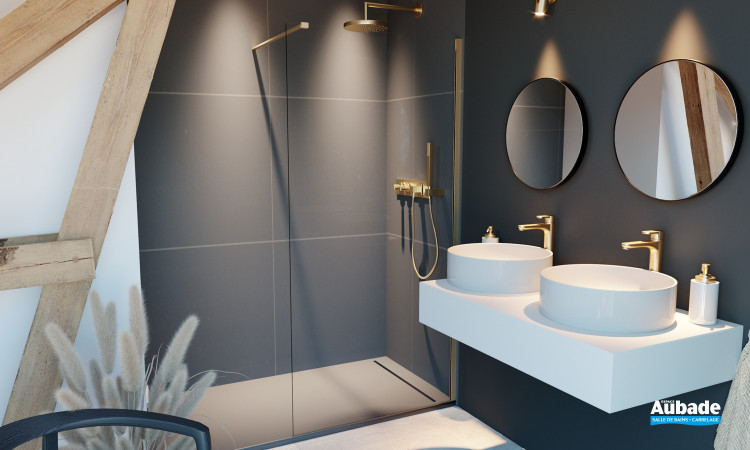 Paroi de douche IDEA par Atelier du bain en coloris Doré