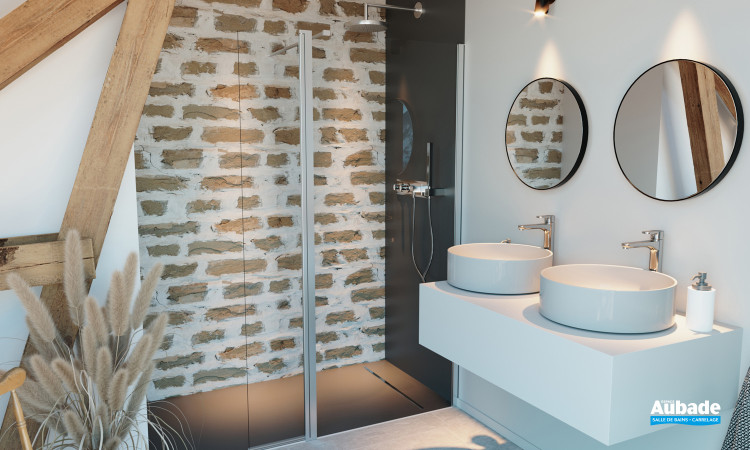 Paroi de douche IDEA par Atelier du bain avec paroi de retour en coloris Chromé