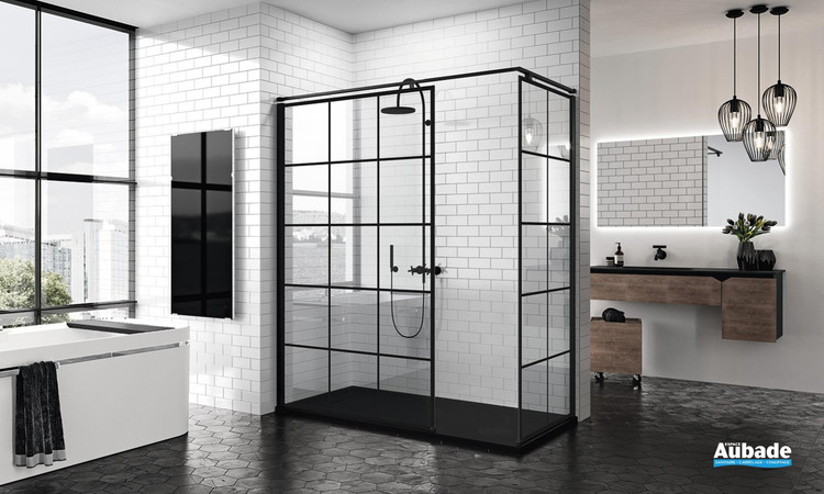 paroi de douche novellini kuadra h black