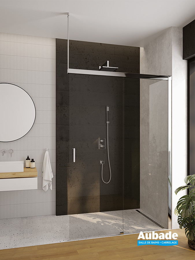 Paroi Walk-in Arty avec barre de stabilisation au plafond de Leda