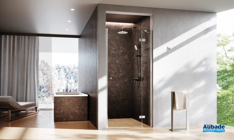 Paroi de douche NH 1B Novellini en coloris Silver