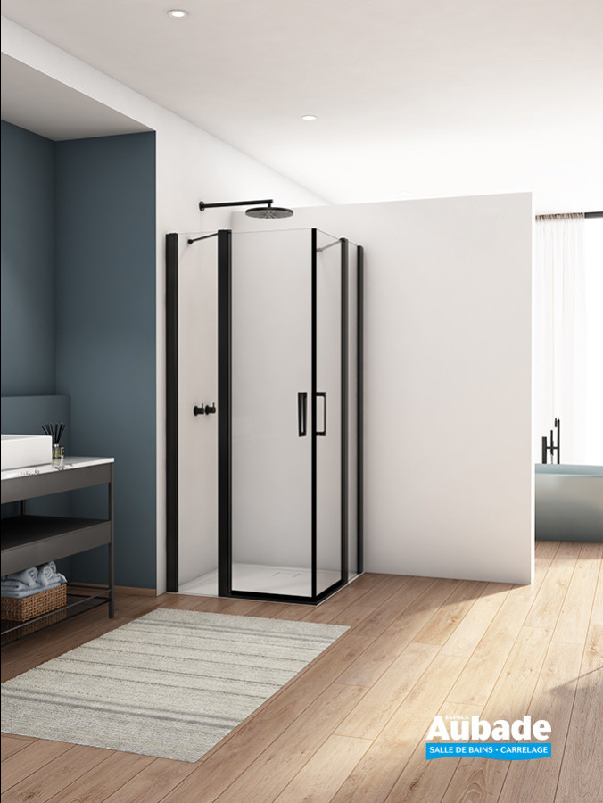 Paroi de douche Divera de Ronal, accès d'angle pivotant partiel D22DE2B
