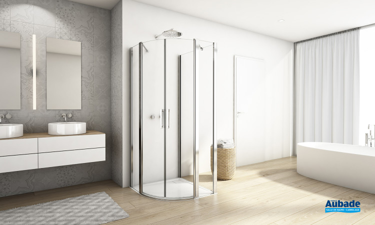 Paroi de douche Divera Quart de rond, montage en U de Ronal