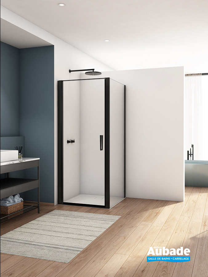 Paroi de douche Divera de Ronal, porte pivotante + paroi fixe à 90°