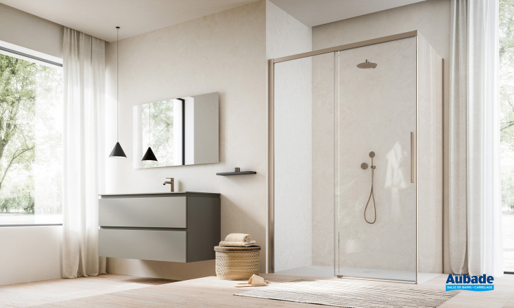 Paroi de douche Etna coloris Bronze brossé de la marque Jacob Ronal 