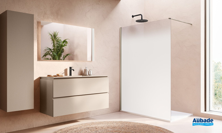 Paroi de douche Walk-in Easy 2.0 Brume par Ronal coloris Métal champagne
