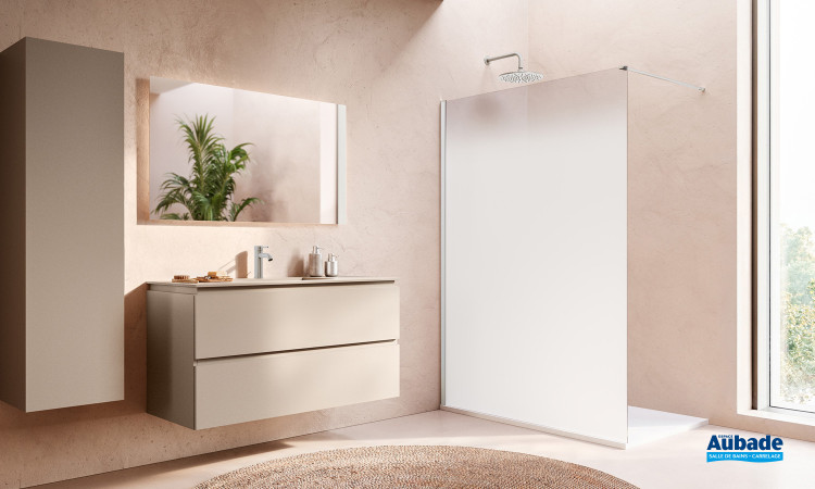 Paroi de douche Walk-in Easy 2.0 Brume par Ronal coloris Nickel brossé