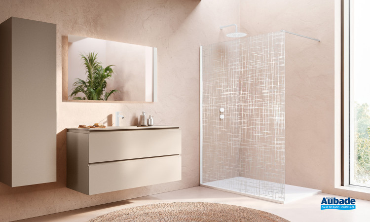 Paroi de douche Walk-in Easy 2.0 Cromalin par Ronal coloris Blanc mat