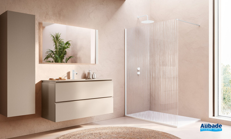 Paroi de douche Walk-in Easy 2.0 Fil d'eau par Ronal coloris Blanc mat